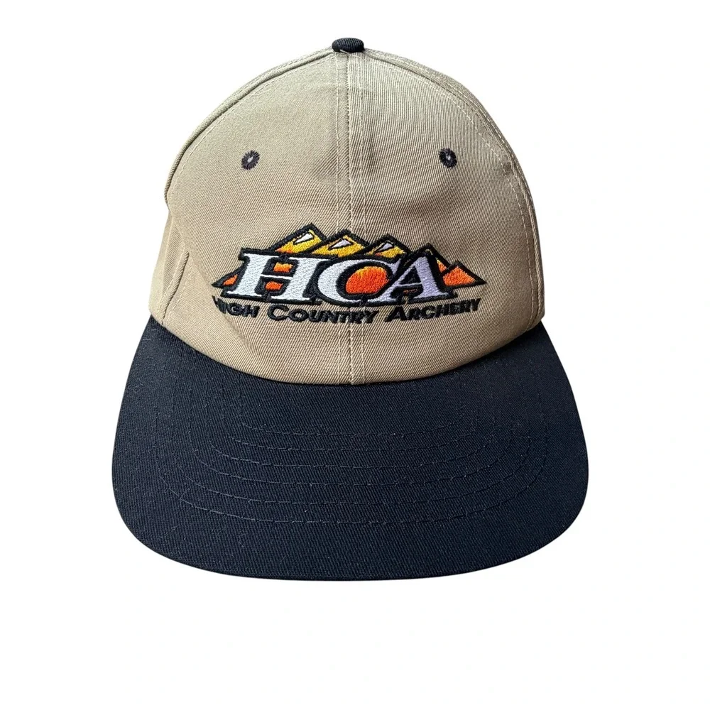 High‎ Country Archery Vintage Snapback Hat Pro-Tex HCA Two Tone Tan Blk USA Made